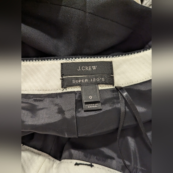 J Crew 1035 Single-Button Blazer AND Skirt Super 120s 100% Merino Wool 0P Black - Picture 3 of 14